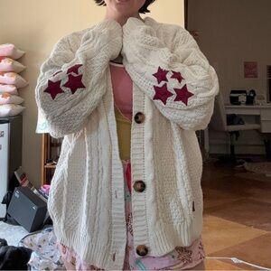 Taylor Swift Red Album Ivory Cable Knit Sweater